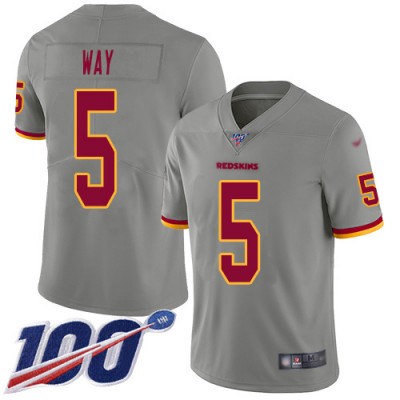 Nike Washington Commanders #5 Tress Way Gray Men's Stitched NFL Limited Inverted Legend 100th Season Jersey Men's